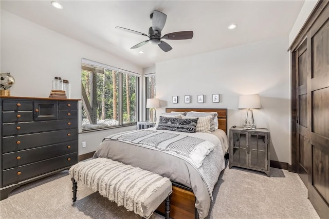 bedroom featuring ceiling fan