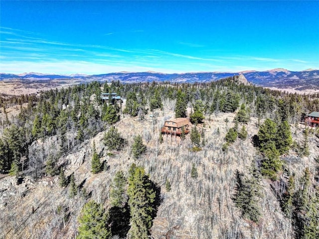 bird's eye view featuring a mountain view