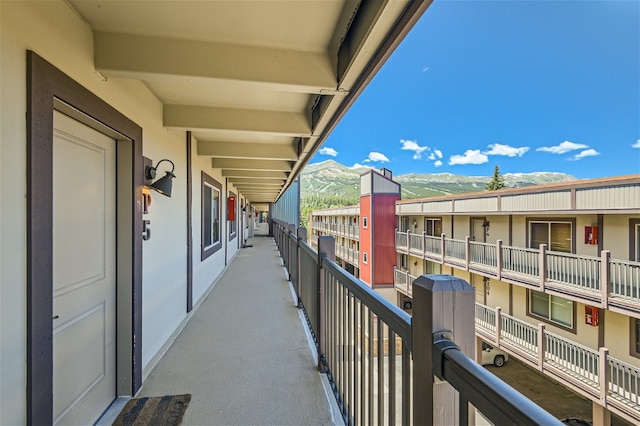 balcony with a mountain view