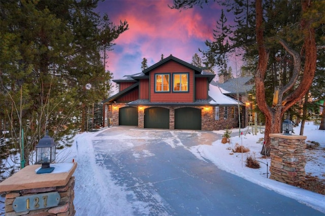 view of front of house featuring a garage