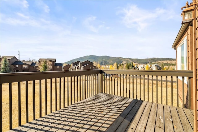 deck with a mountain view