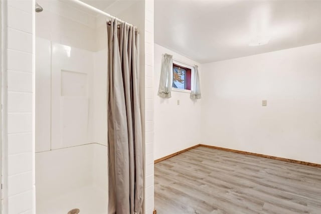 empty room with light wood-type flooring