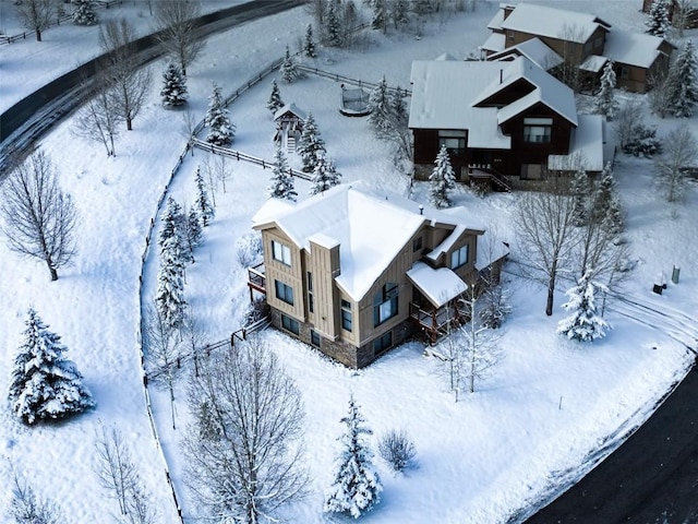 view of snowy aerial view