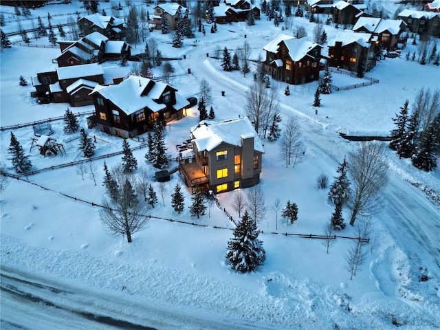 view of snowy aerial view