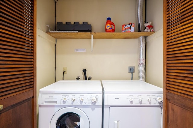 laundry room with separate washer and dryer