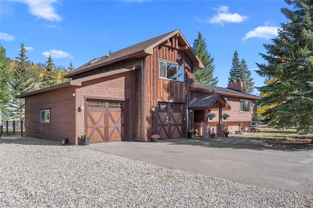 exterior space featuring a garage