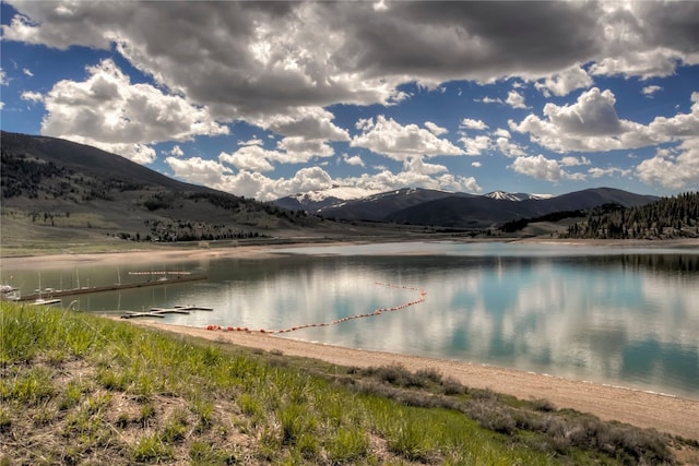 property view of water featuring a mountain view