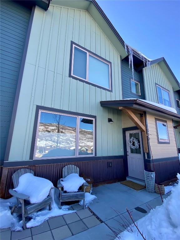 view of front facade with board and batten siding