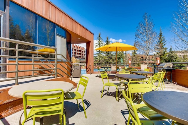 view of patio / terrace featuring a grill