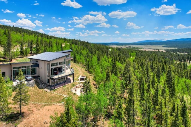 aerial view featuring a mountain view