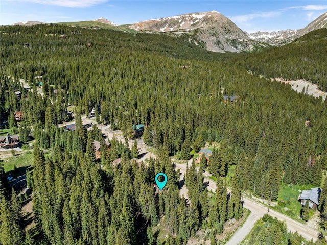 aerial view with a mountain view