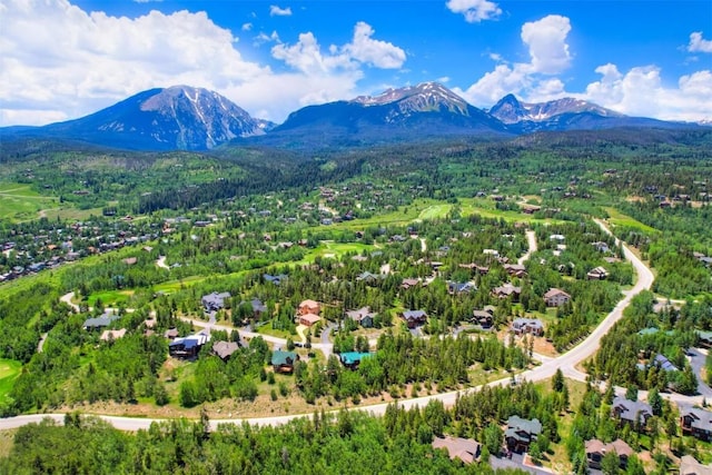 bird's eye view featuring a mountain view