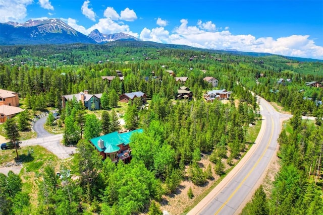 aerial view with a mountain view