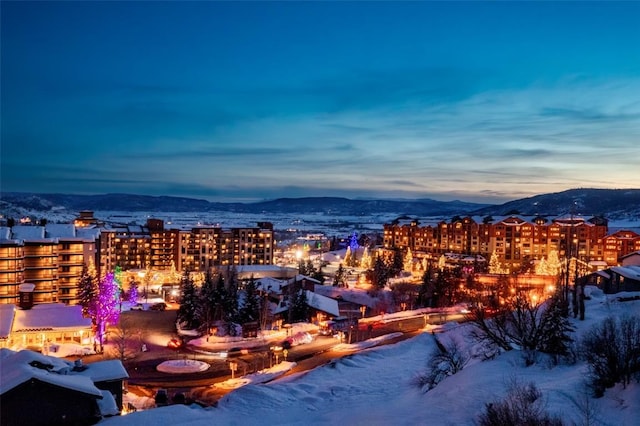 property's view of city featuring a mountain view