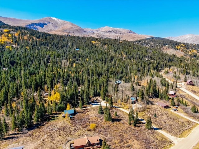 aerial view featuring a mountain view