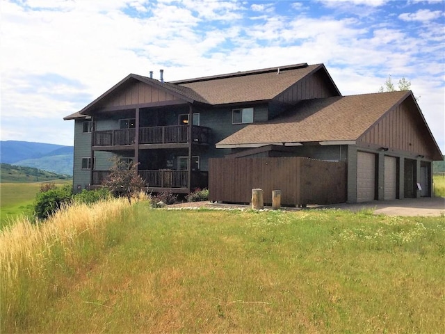 back of house with board and batten siding