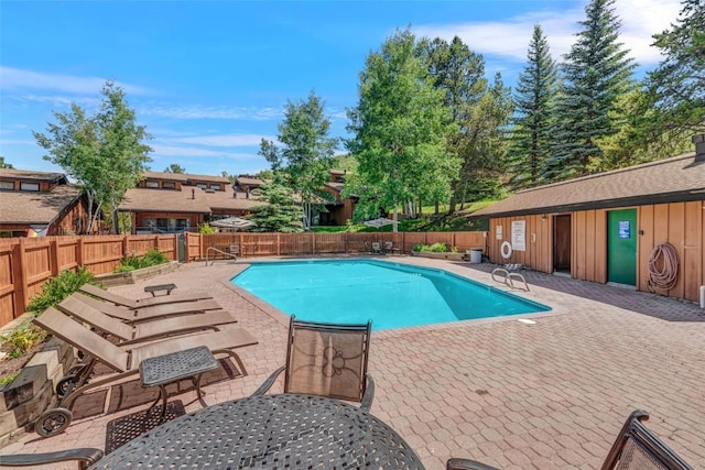 view of pool with a patio area