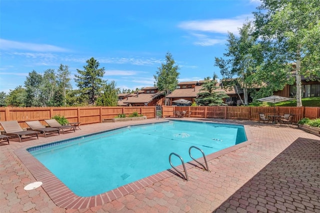 view of swimming pool featuring a patio