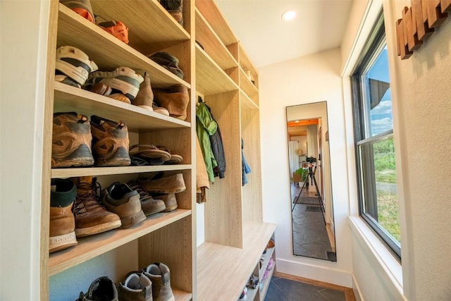 44255 Diamondback Way, Steamboat Springs, CO 80487 - mudroom featuring tile patterned floors and baseboards