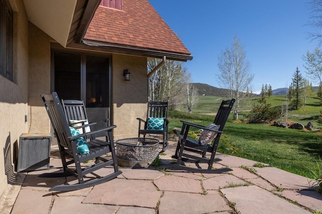 40924 Purple Sage St, Steamboat Springs, CO 80487 - view of patio / terrace featuring a mountain view