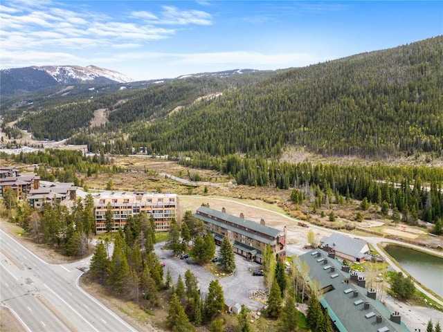 22320 US Highway 6 Unit 1761, Keystone, CO 80435 - aerial overview of property's location with a forest and a water and mountain view