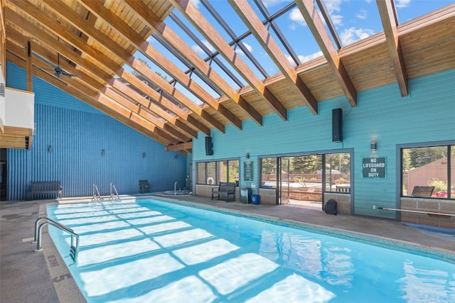 pool with a skylight