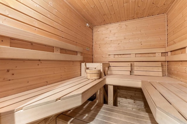 2137 Overlook Ln Unit 104, Steamboat Springs, CO 80487 - sauna with wood walls and wooden ceiling