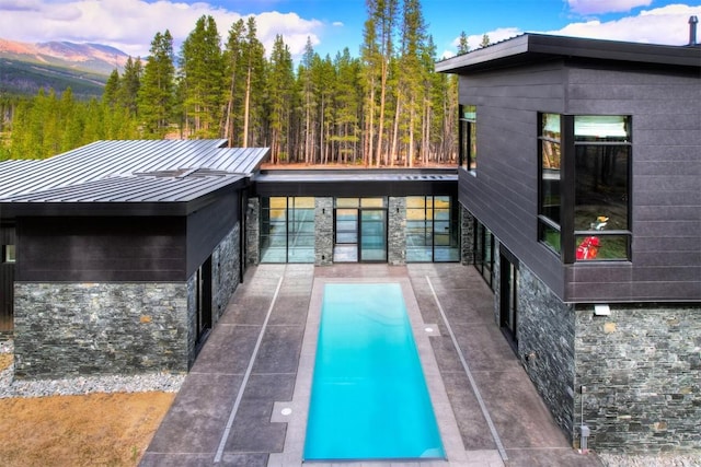 pool with a mountain view