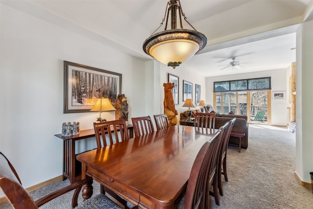 502 Northstar Dr Unit 1947, Keystone, CO 80435 - carpeted dining area with a ceiling fan and baseboards