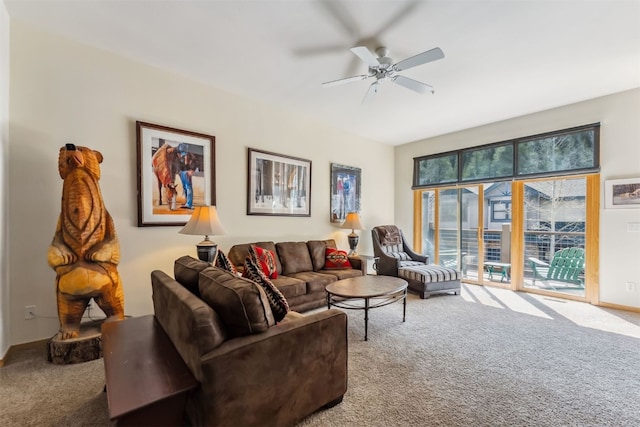 502 Northstar Dr Unit 1947, Keystone, CO 80435 - carpeted living room with a ceiling fan