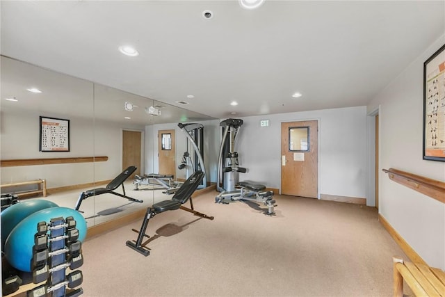 100 S Park Ave Unit E312, Breckenridge, CO 80424 - workout room with recessed lighting, carpet, and baseboards