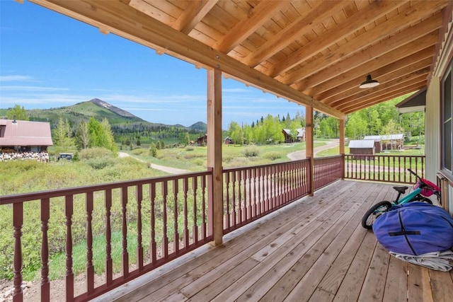 25640 6th Ave, Hahns Peak, CO 80428 - wooden deck featuring a mountain view
