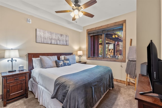 102 Lake Ridge Cir Unit 1887, Keystone, CO 80435 - bedroom with carpet flooring, a ceiling fan, and baseboards