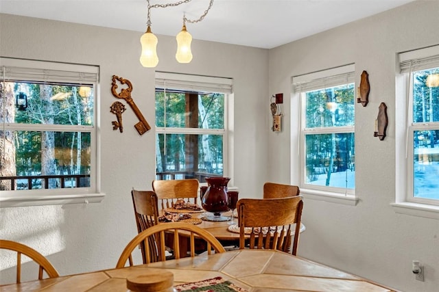 850 Georgia Pass, Lookout, Jefferson, CO 80456 - dining area with a chandelier and plenty of natural light