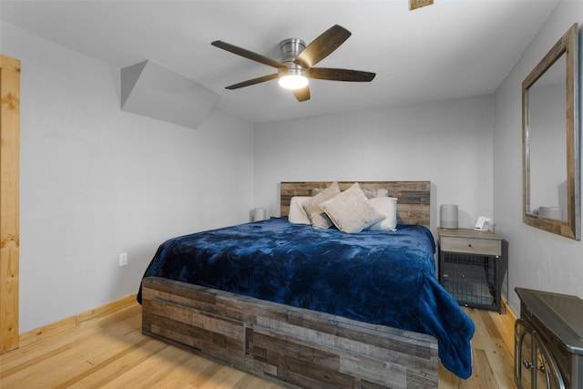 2349 Michigan Hill Rd, Jefferson, CO 80456 - bedroom featuring wood finished floors, baseboards, and ceiling fan