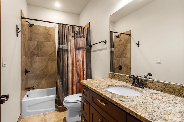 830 Blue River Pkwy Unit 203, Silverthorne, CO 80498 - full bath featuring toilet, shower / tub combo with curtain, vanity, and tile patterned floors