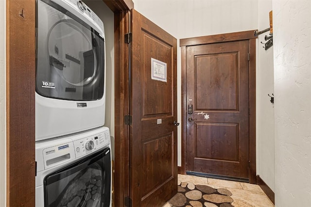 830 Blue River Pkwy Unit 203, Silverthorne, CO 80498 - laundry area with stacked washing machine and dryer