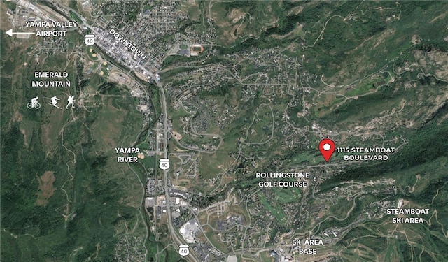 1115 Steamboat Blvd, Steamboat Springs, CO 80487 - aerial map of property and surrounding area