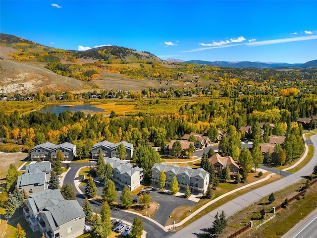 aerial view featuring a mountain view