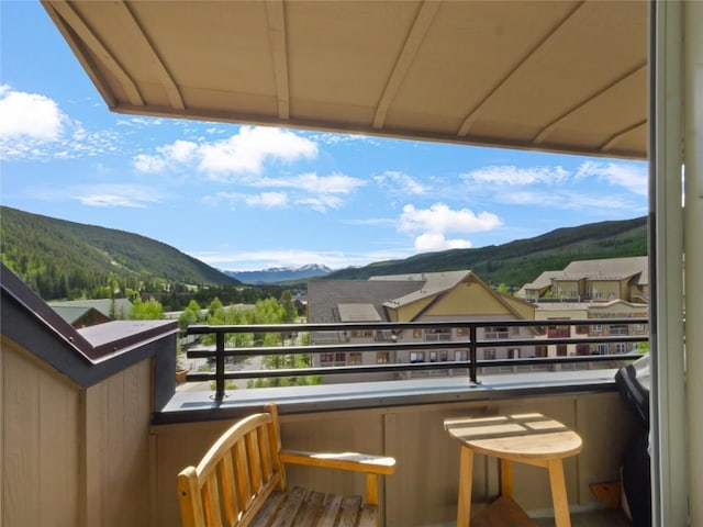 balcony with a mountain view