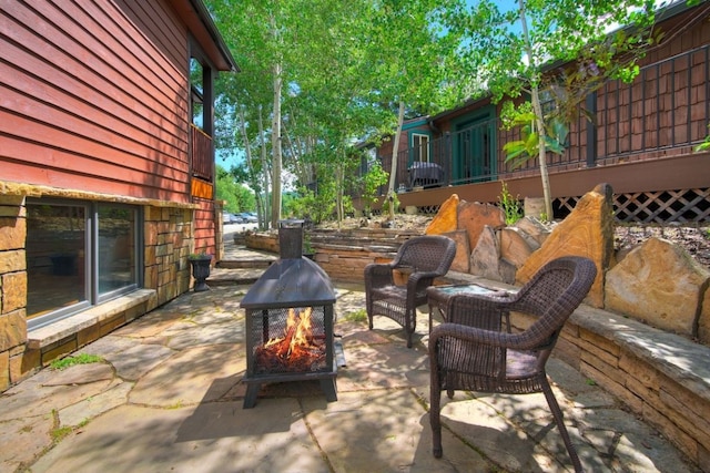 432 Bighorn Cir, Silverthorne, CO 80498 - view of patio with an outdoor fire pit