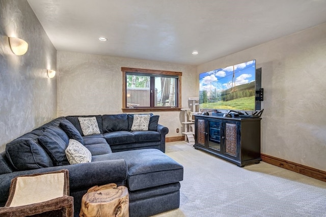432 Bighorn Cir, Silverthorne, CO 80498 - carpeted living room featuring baseboards and recessed lighting