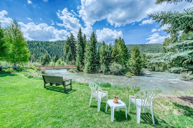 23004 US Highway 6 Unit 103, Keystone, CO 80435 - view of green lawn featuring a wooded view and a water view