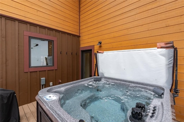 750 Independence Rd Unit 2C, Keystone, CO 80435 - miscellaneous room featuring a hot tub and wood walls