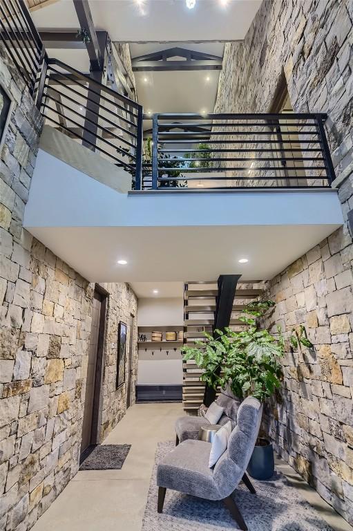 313 Raven Golf Ln, Silverthorne, CO 80498 - hallway with a towering ceiling and stairs