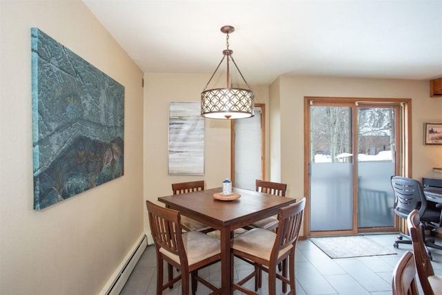 dining area featuring tile patterned flooring