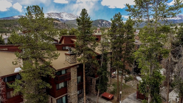 exterior space with a mountain view