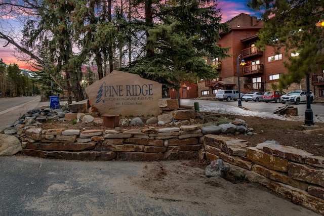 view of community sign