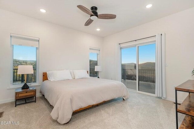 1110 Mt Neva Dr, Granby, CO 80446 - carpeted bedroom with baseboards, access to outside, and recessed lighting