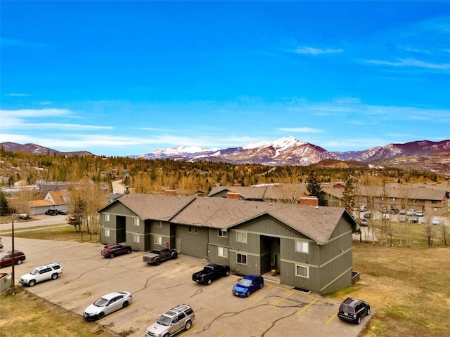 exterior space featuring a mountain view